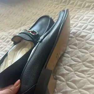 Gucci | Shoes | Gucci Black And Red Leather Loafers With  display picture 2